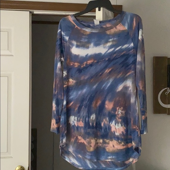 Navy peach tie dye tunic - Picture 1 of 3